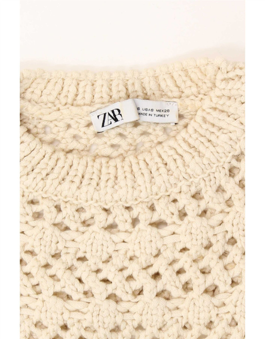 Top tricot pentru femei Zara UK 8 Small Beige Acrylic