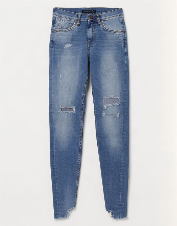 Blugi skinny distressed pentru femei Zara EU 34 2XS L24 L26 Albastru