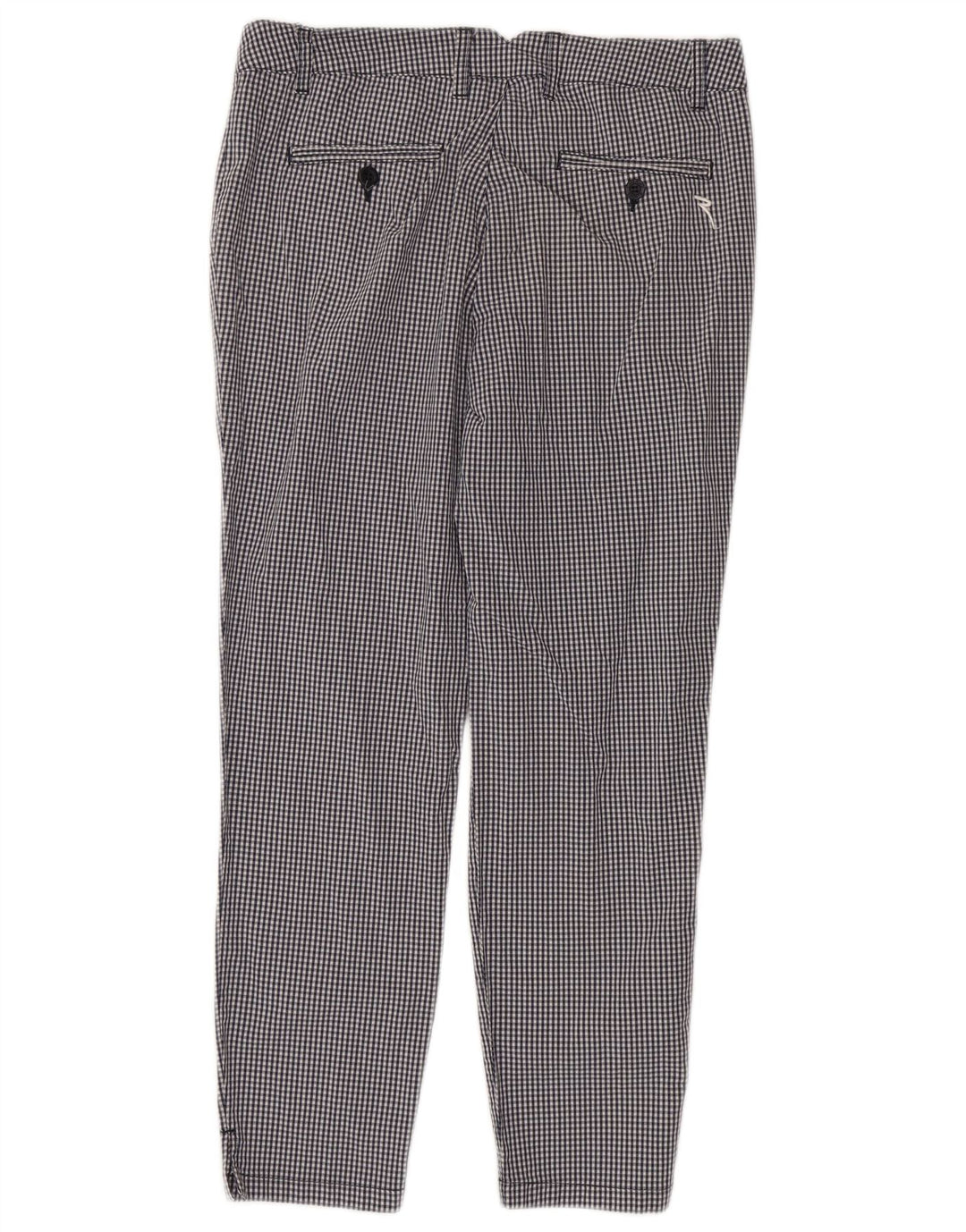 Pantaloni casual slim pentru femei Chervo IT 44 Medium W38 L26 Black Vichy