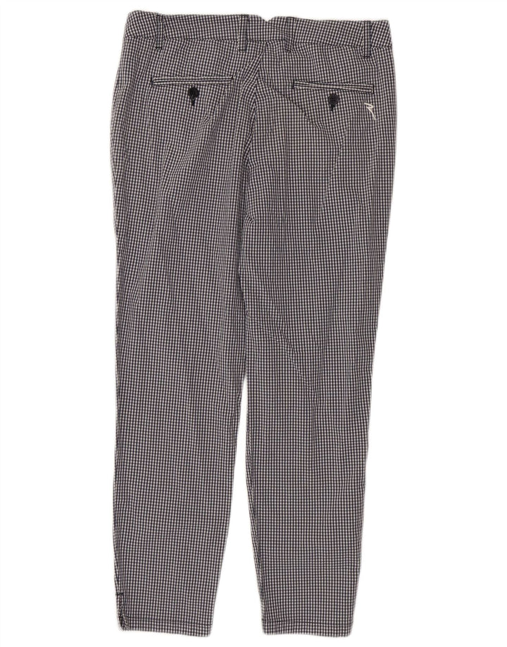 Pantaloni casual slim pentru femei Chervo IT 44 Medium W38 L26 Black Vichy