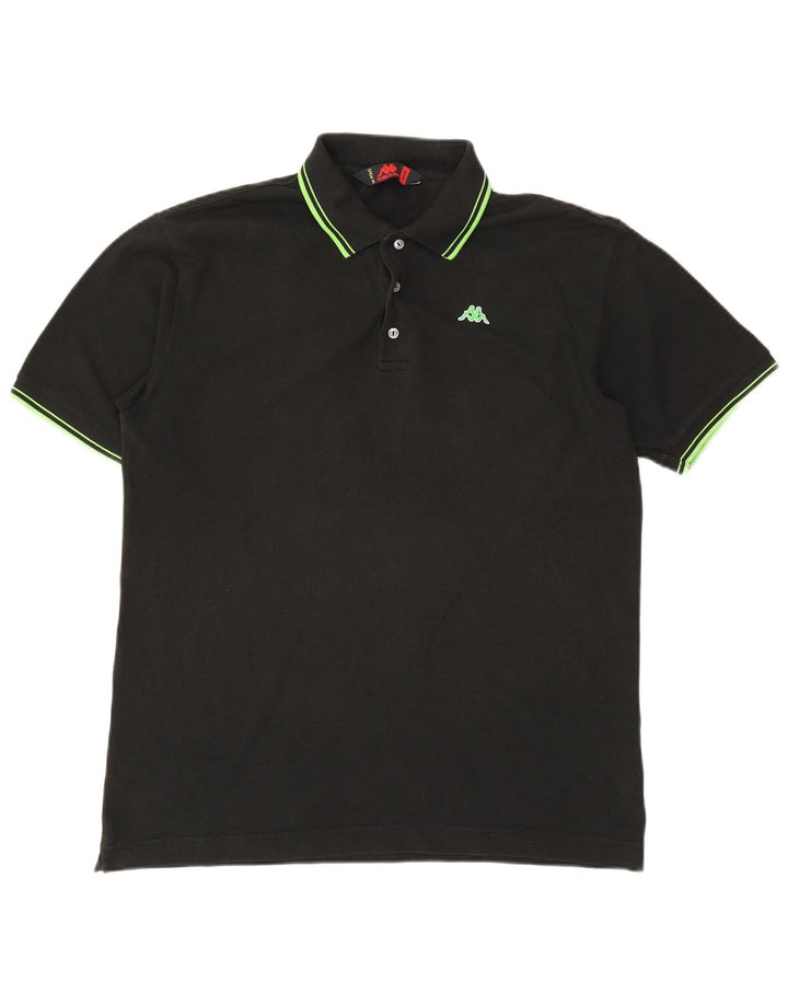 Cămașă polo KAPPA pentru bărbați, bumbac negru mare