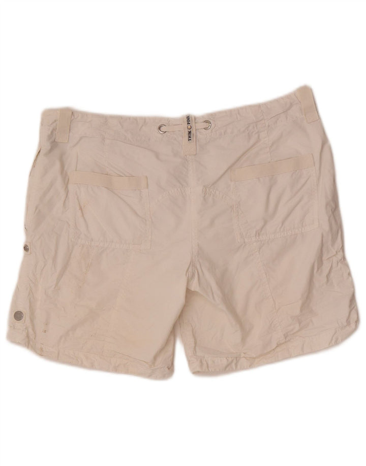 Pantaloni scurti cargo pentru femei Think Pink W30, bumbac alb mediu