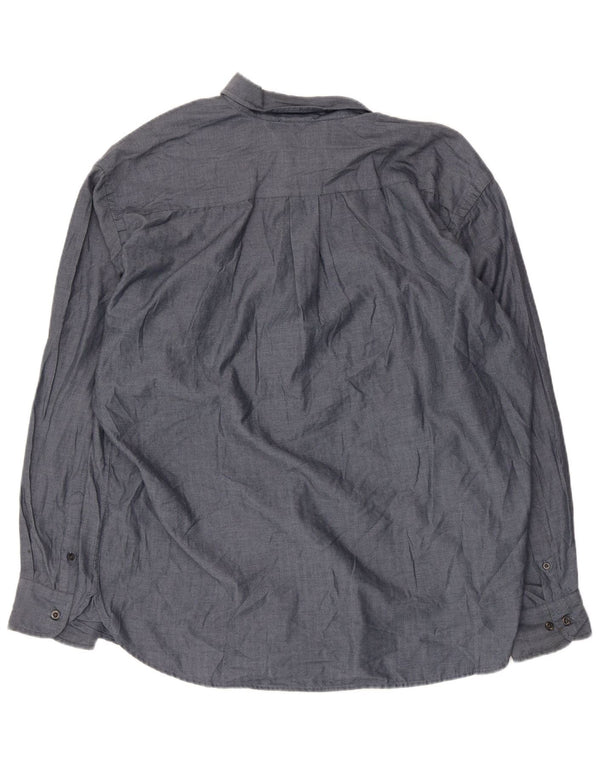 Cămașă Dockers pentru bărbați Stain Defender XL Blue Herringbone Bumbac