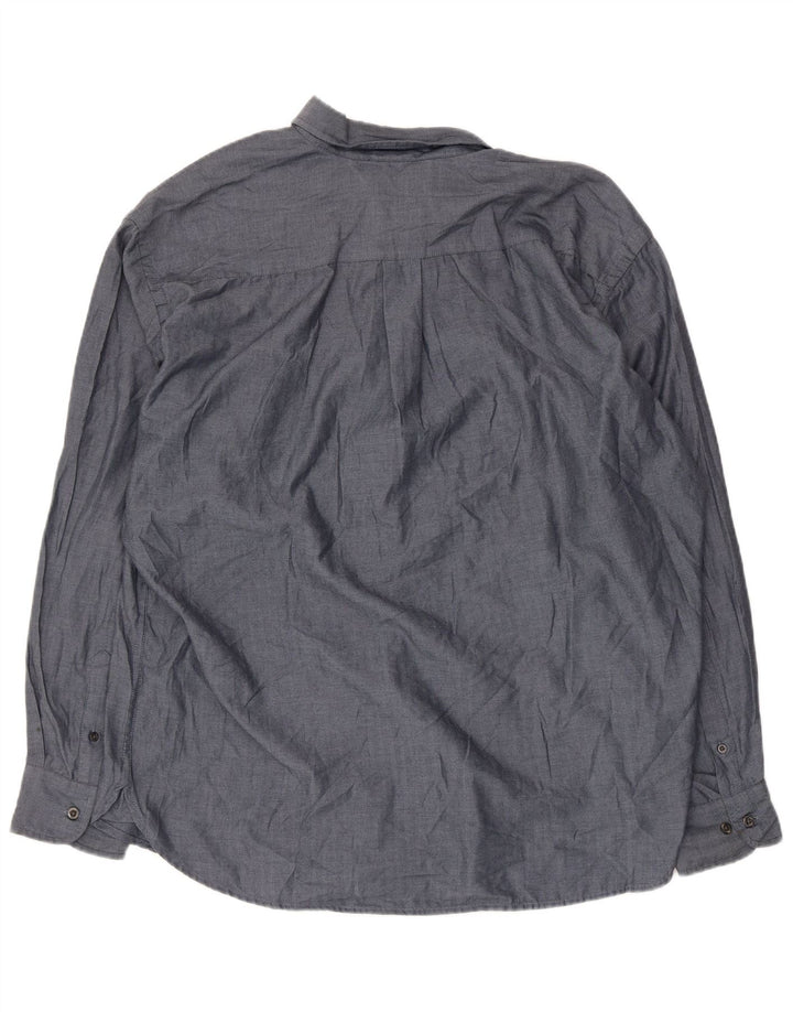 Cămașă Dockers pentru bărbați Stain Defender XL Blue Herringbone Bumbac