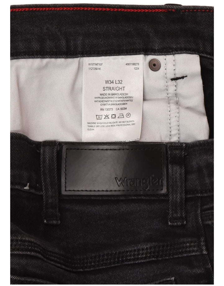 Blugi drepti pentru bărbați Wrangler W34 L32 bumbac gri