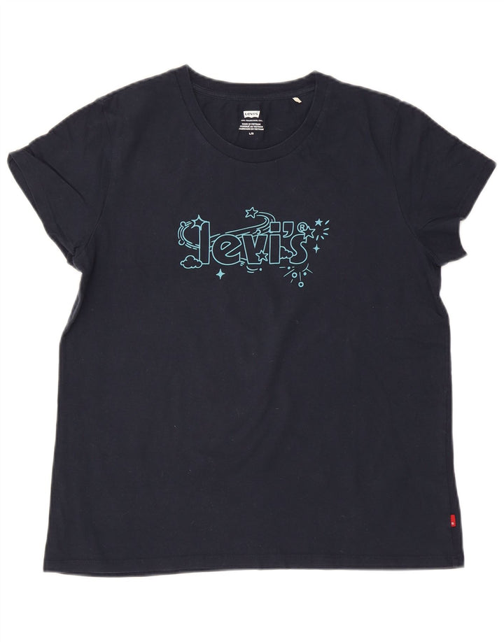Tricou cu grafic pentru femei Levi's Top UK 14 Large Bleumarin