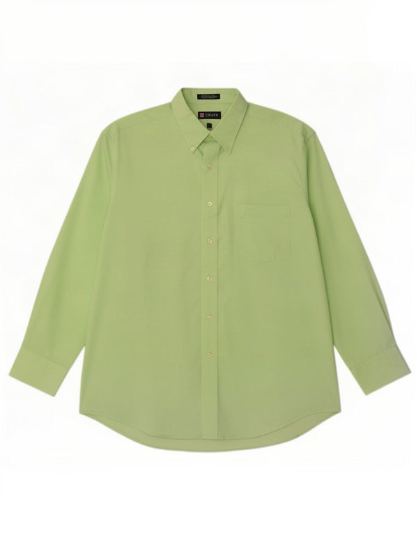 Chaps Mens Regular Fit Shirt Size 16 1/2 Large Green Cotton