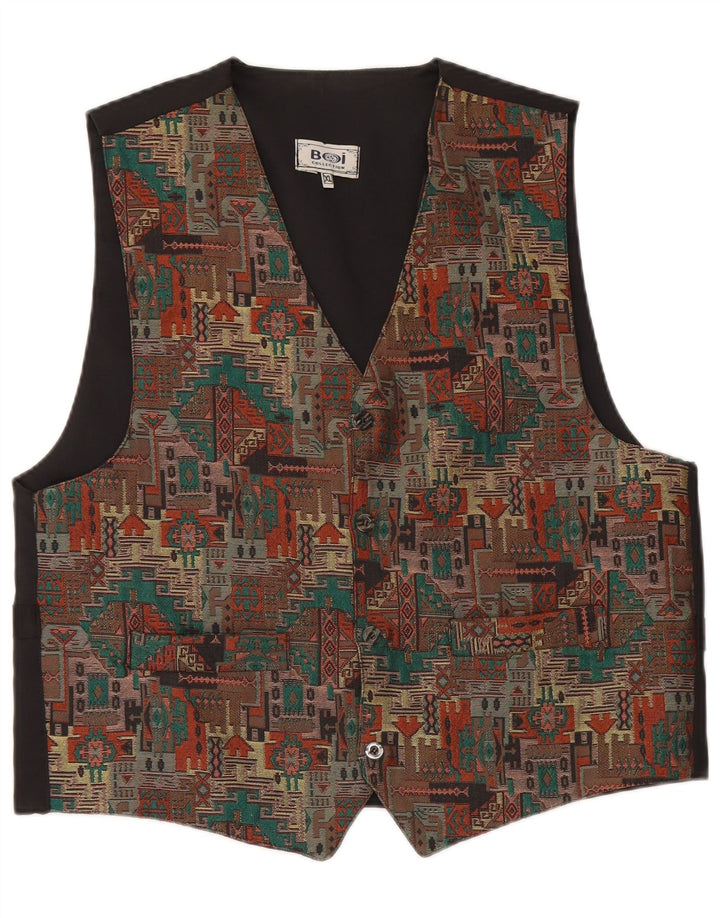 Vestă vintage pentru bărbați XL neagră geometrică