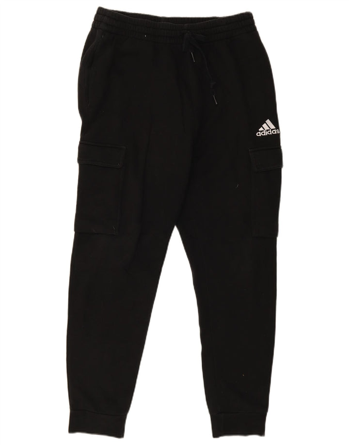 Pantaloni de trening Adidas pentru bărbați Cargo Pantaloni de jogging, bumbac mediu negru