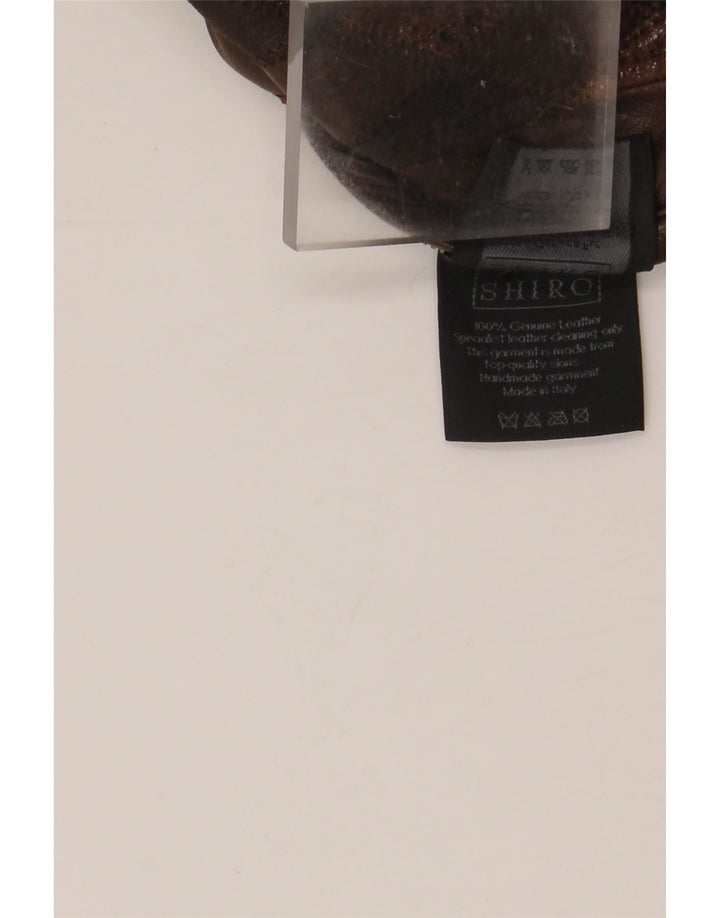 Jachetă de piele pentru femei VINTAGE UK 14 Maro mediu Argyle/Piele diamant