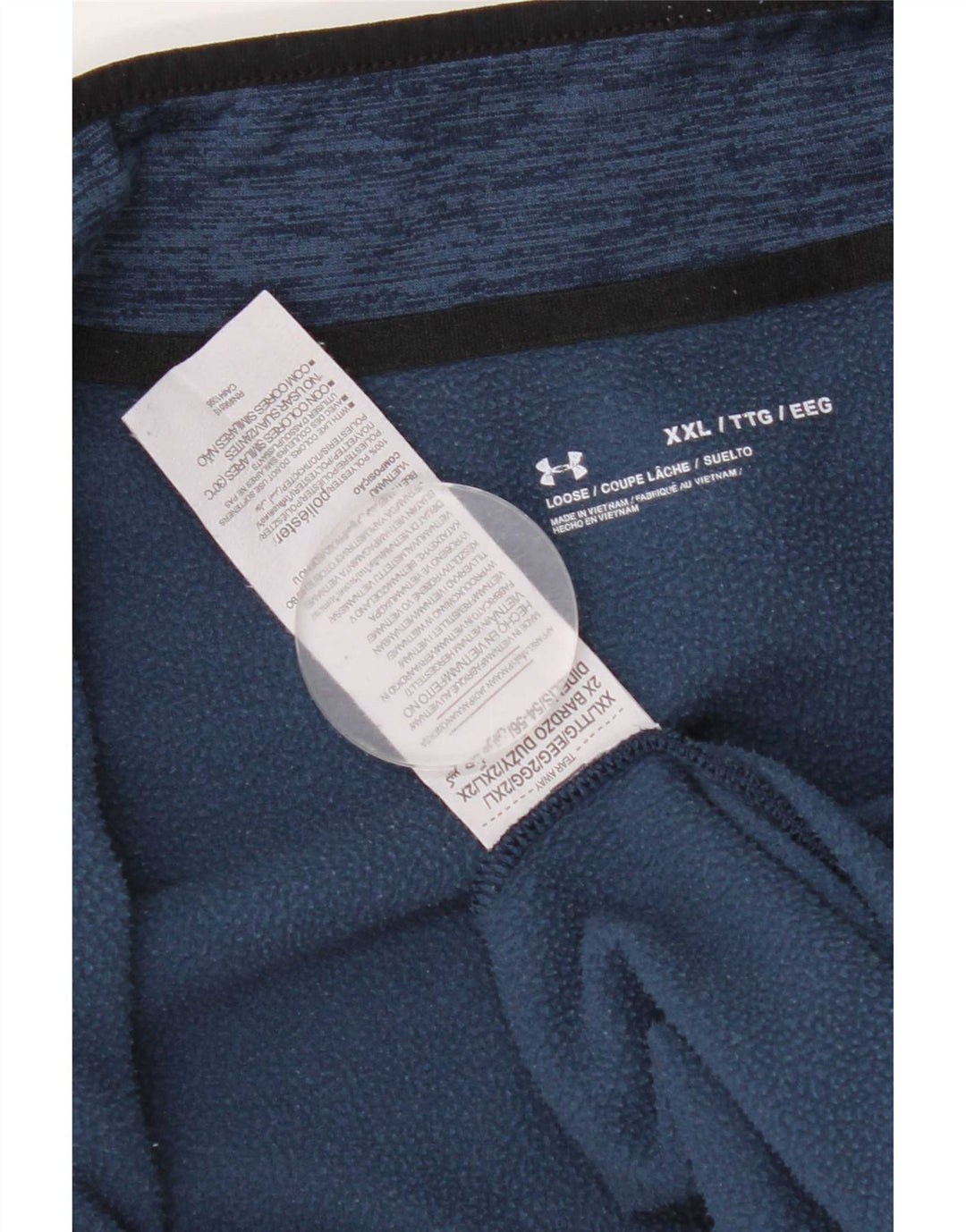 Top de trening Under Armour pentru bărbați, cu fermoar și gât, 2XL, albastru pete