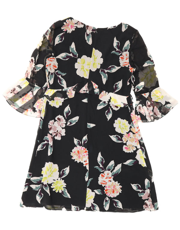 Rochie Empire pentru femei French Connection cu maneci 3/4 UK 12 Medium Black Floral
