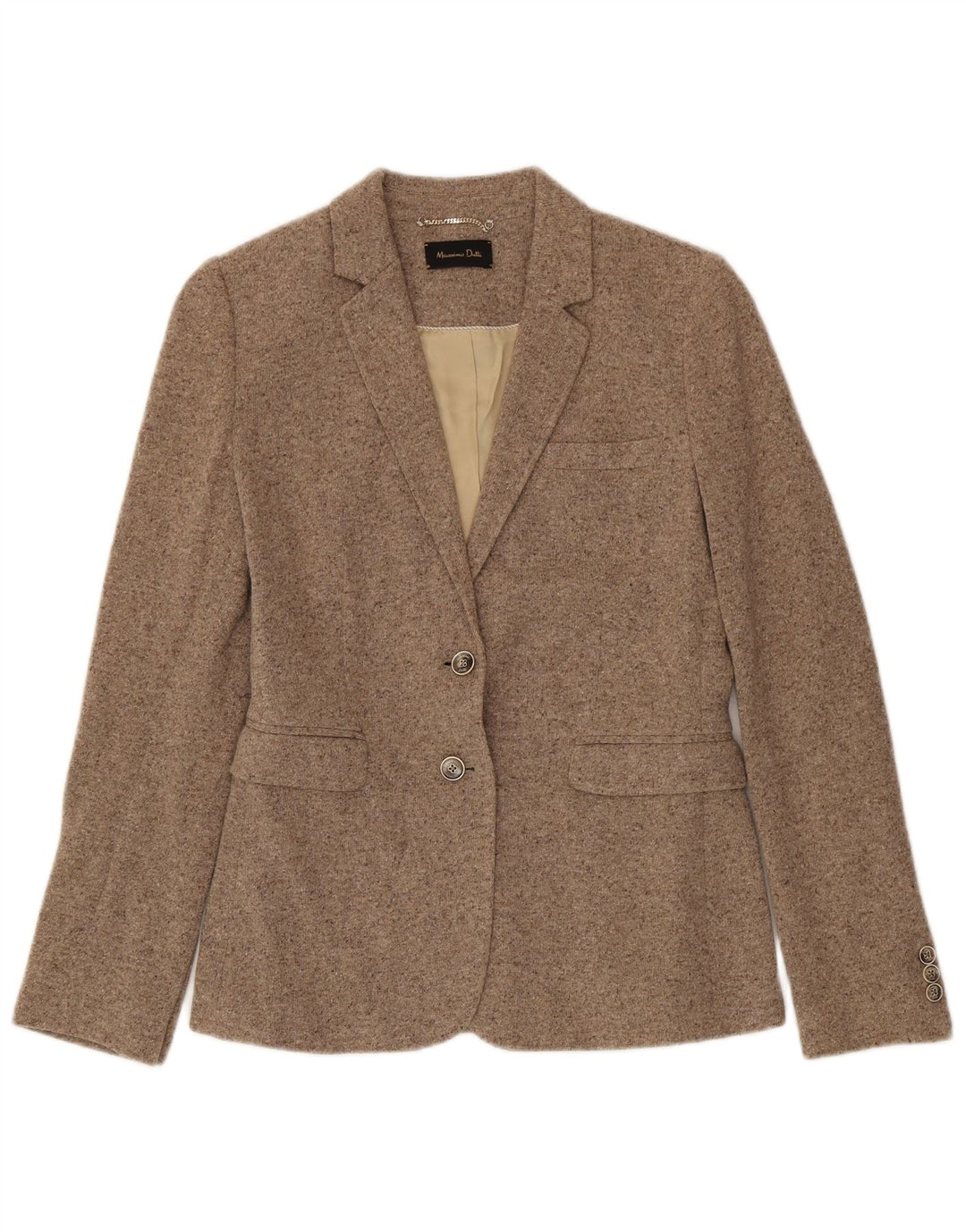 Jachetă pentru femei Massimo Dutti tricot cu 2 nasturi EU 40 Bej mediu cu pete