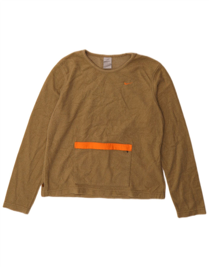 Pulover pentru femei NIKE Fleece US 12/14, mare, kaki, poliester