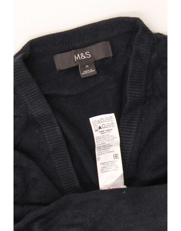 Pulover pentru bărbați Marks & Spencer, cu decolteu în V, mediu acrilic, albastru bleumarin