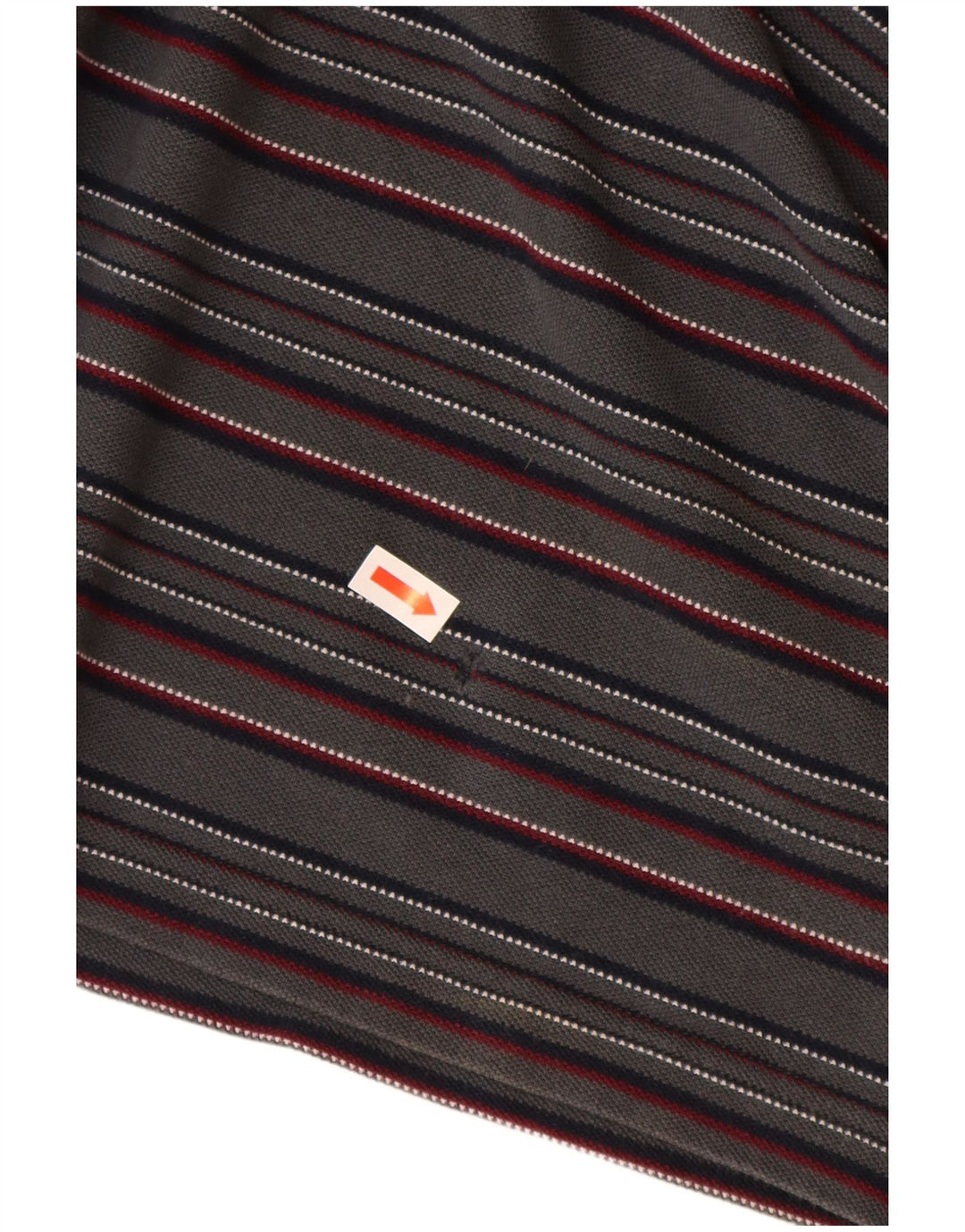 FRED PERRY Tricou polo cu mânecă lungă pentru bărbați, bumbac cu dungi gri mediu