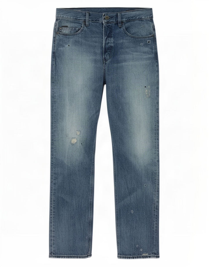 G-Star Blugi Distressed drepte pentru bărbați W32 L32 Bumbac albastru