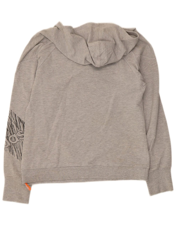 Pulover Adidas Clima 365 Graphic Hoodie pentru femei UK 10 Mic Gri Flecked