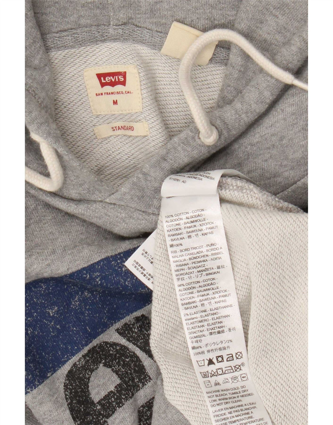 Pulover Levi's Standard Graphic pentru bărbați, bumbac, gri mediu