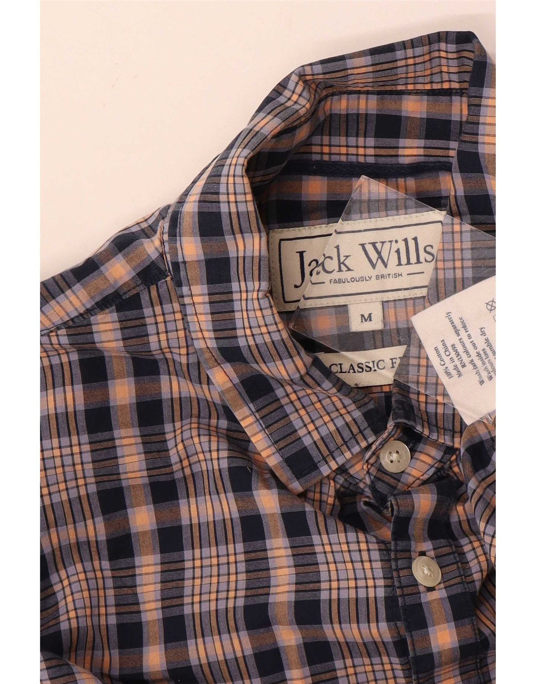 Cămașă Jack Wills pentru bărbați, cu tăiere clasică, din bumbac cu carouri albastru mediu
