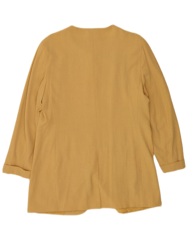 Jachetă Blazer pentru femei Max Mara cu 1 nasture cu paragate UK 16, mare, galbenă