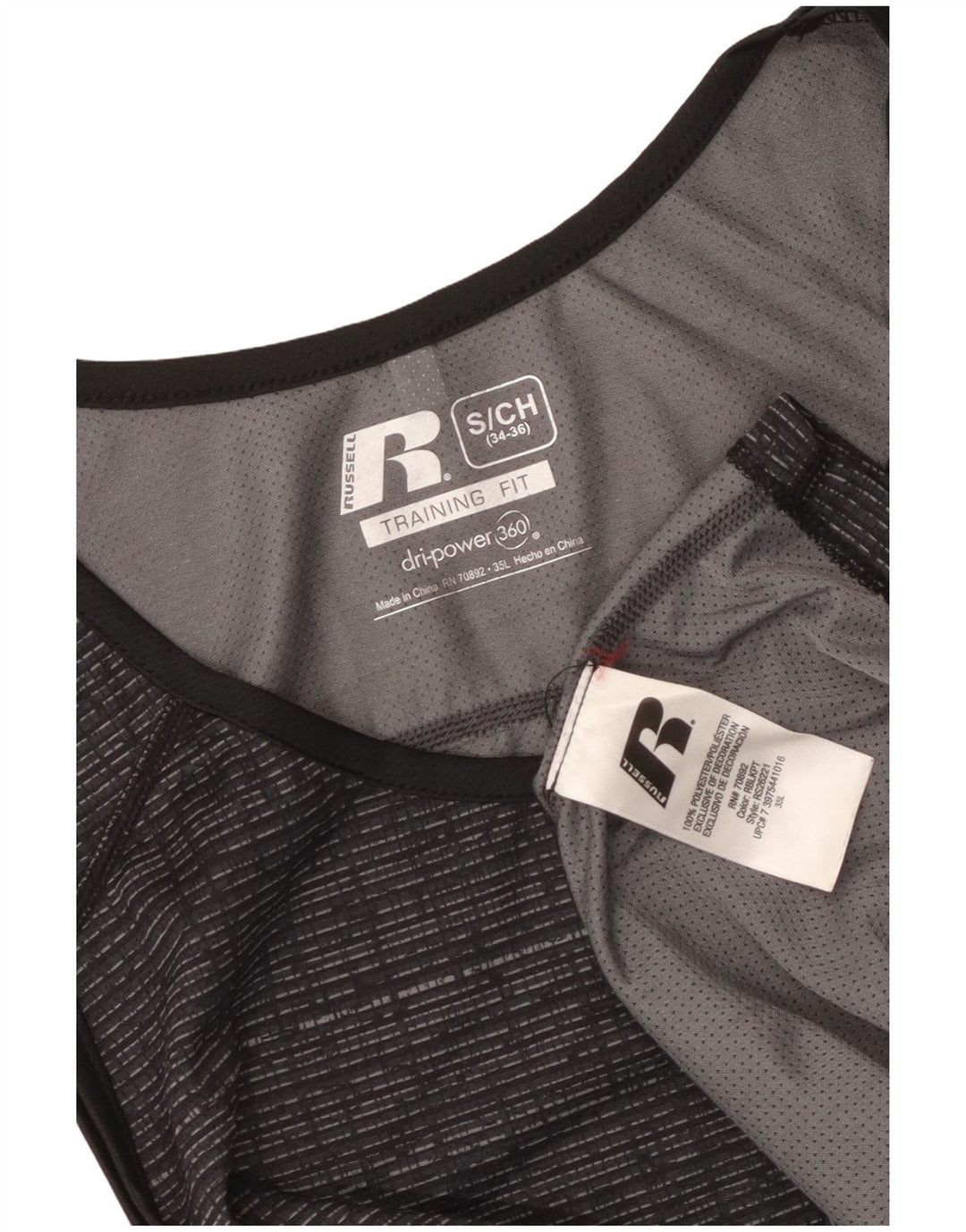 Vestă Russell Athletic pentru bărbați, Marea Britanie 34/36, Poliester cu pături, gri mic