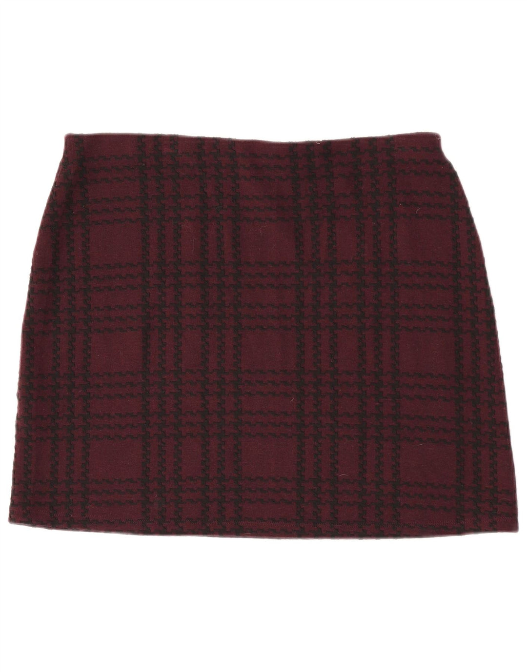 Fusta mini pentru femei Marks & Spencer UK 16 Large W34 Burgundy Check Poliester