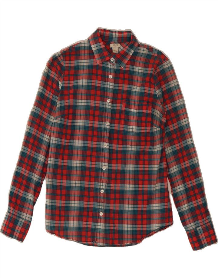 J. CREW Womens Shirt UK 10 Small Red Check Cotton Vintage J. Crew and Second-Hand J. Crew from Messina Hembry 