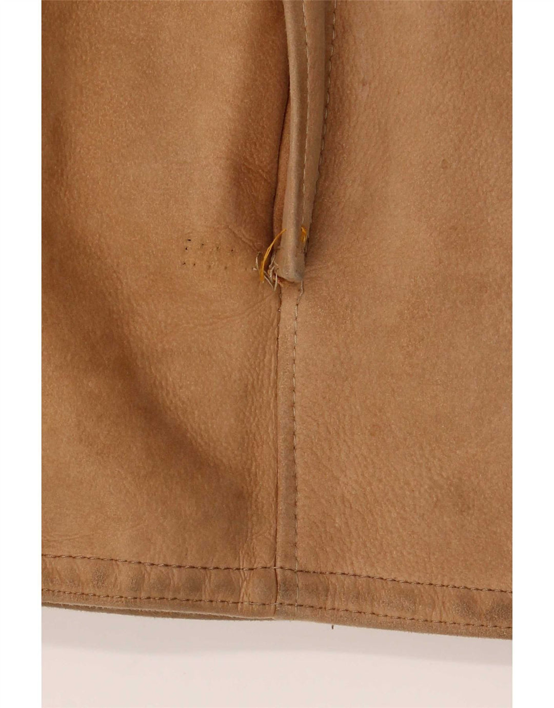 Jachetă din shearling cu glugă vintage pentru femei UK 12 Bej mediu