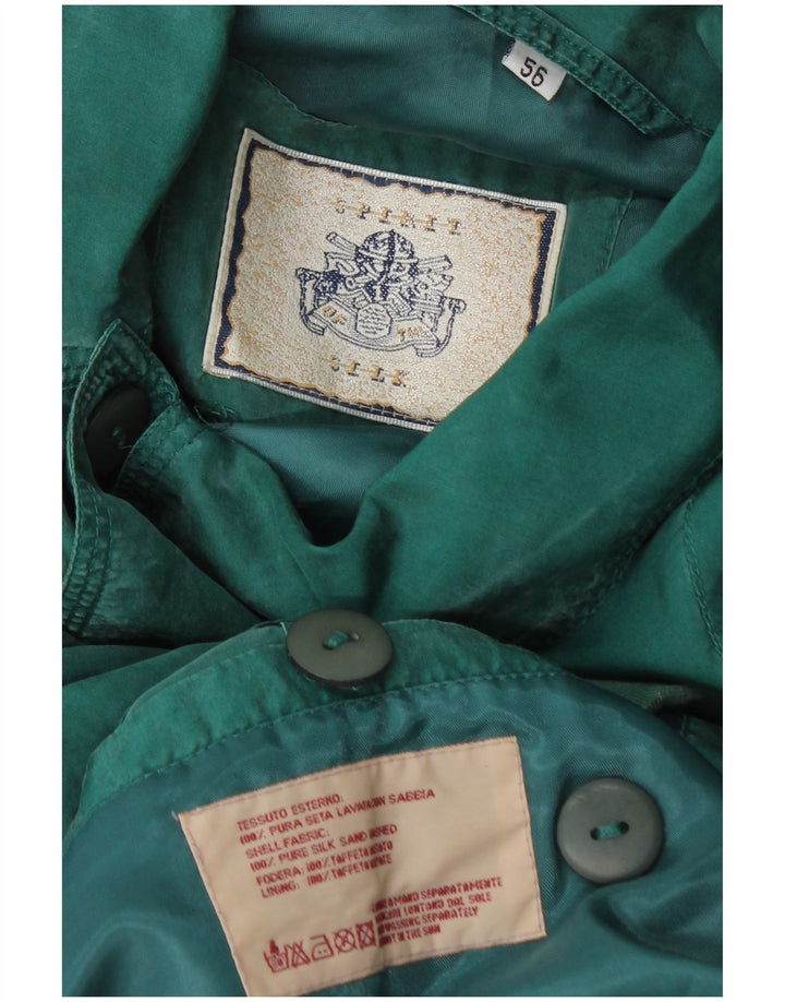 Jachetă Bomber Vintage pentru bărbați IT 56 3XL Mătase verde