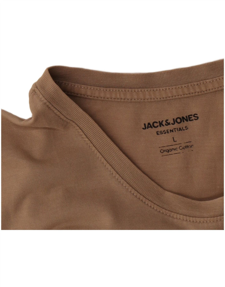 Jack & Jones Tricou Bărbați Top Mare Bej Bumbac