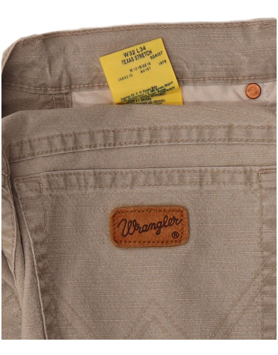 WRANGLER Pantaloni casual drepti pentru bărbați Texas Stretch W32 L34 bumbac bej