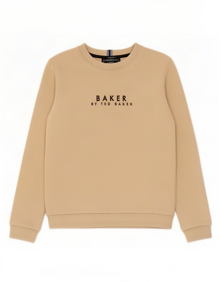 Ted Baker Băieți Pulover Grafic Pulover 10-11 Ani Bej Bumbac
