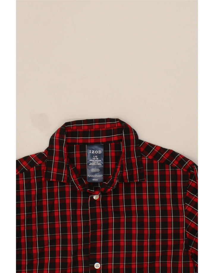 IZOD Boys Flannel Shirt 14-15 Years Large Red Check Cotton Vintage Izod and Second-Hand Izod from Messina Hembry 
