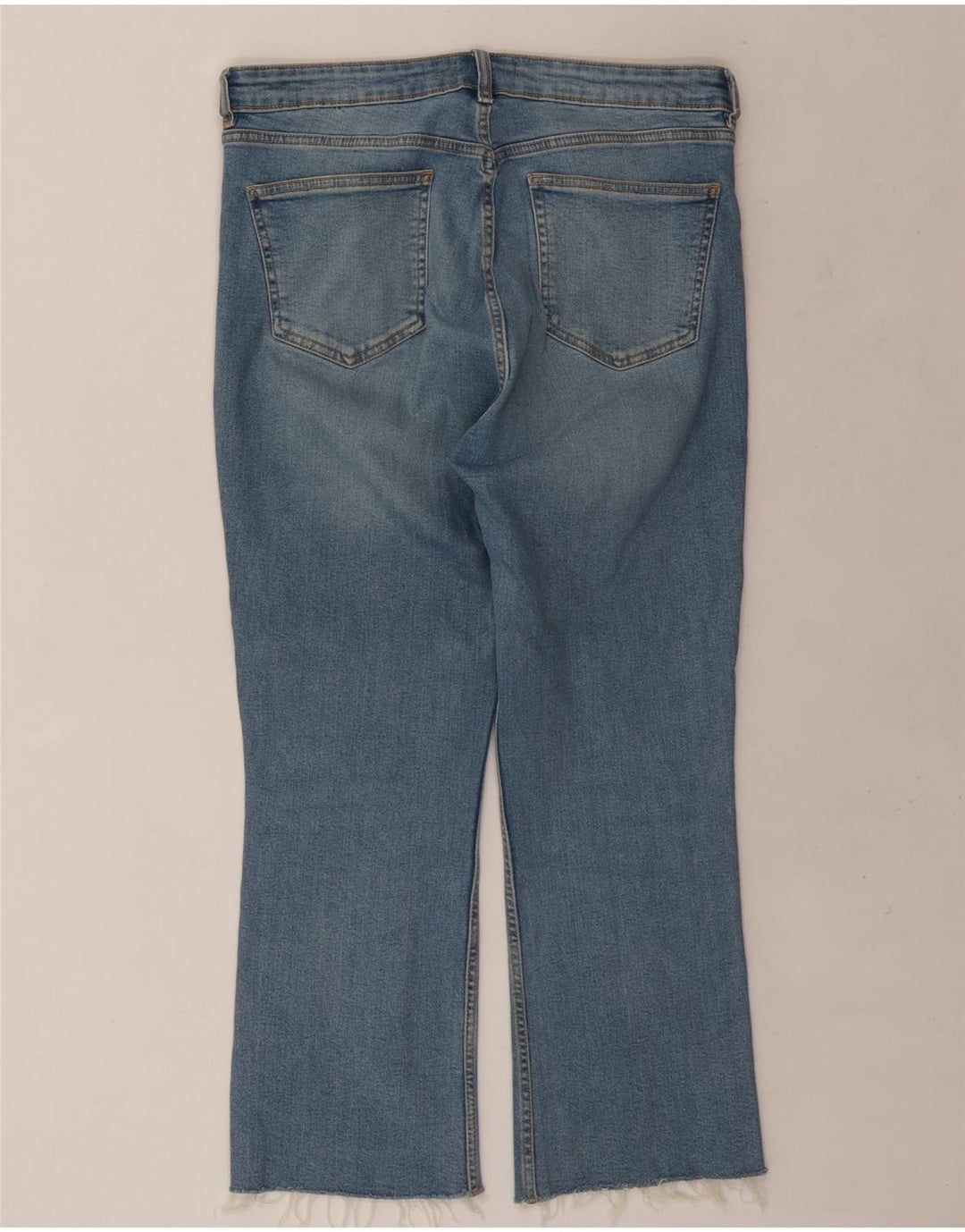 Blugi Zara pentru femei Crop Bootcut EU 46 XL W36 L25 Albastru