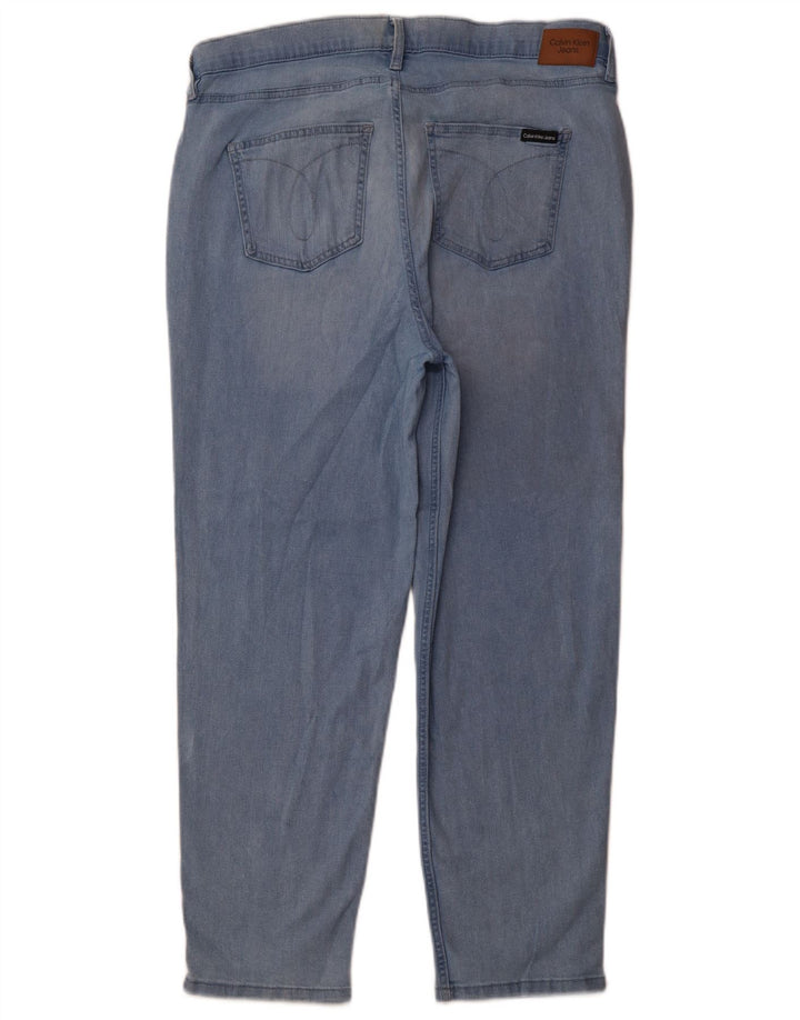 Calvin Klein Blugi Crop Slim pentru femei US 16 Large W33 L26 Blue Bumbac