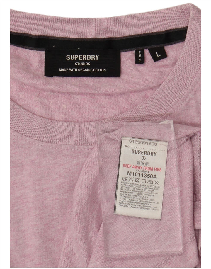 SUPERDRY tricou pentru bărbați Top mare, roz, bumbac cu pete