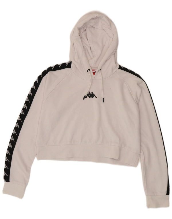 Pulover Kappa Crop Graphic pentru femei UK 14 Medium White Colorblock