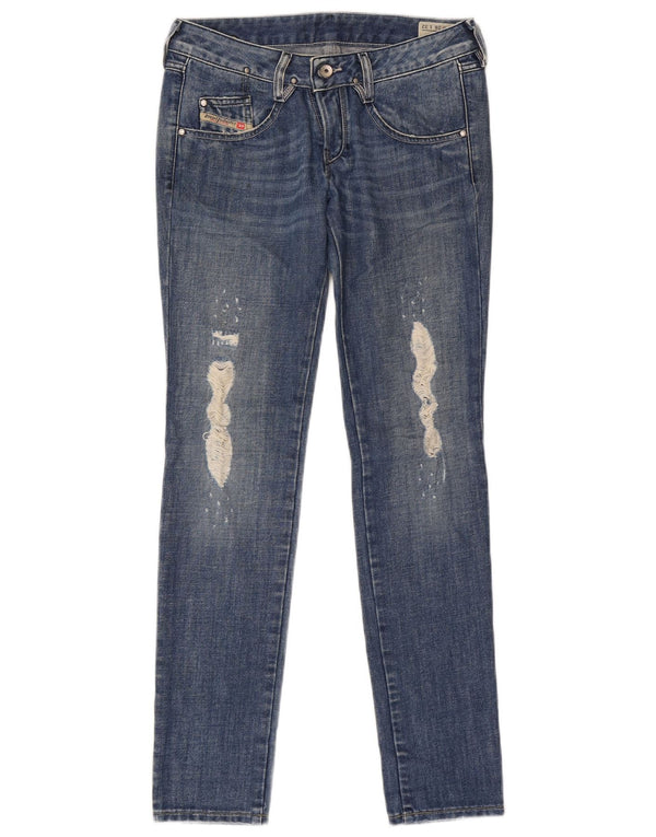 Jeans slim pentru femei Diesel Distressed W28 L32 Bumbac albastru