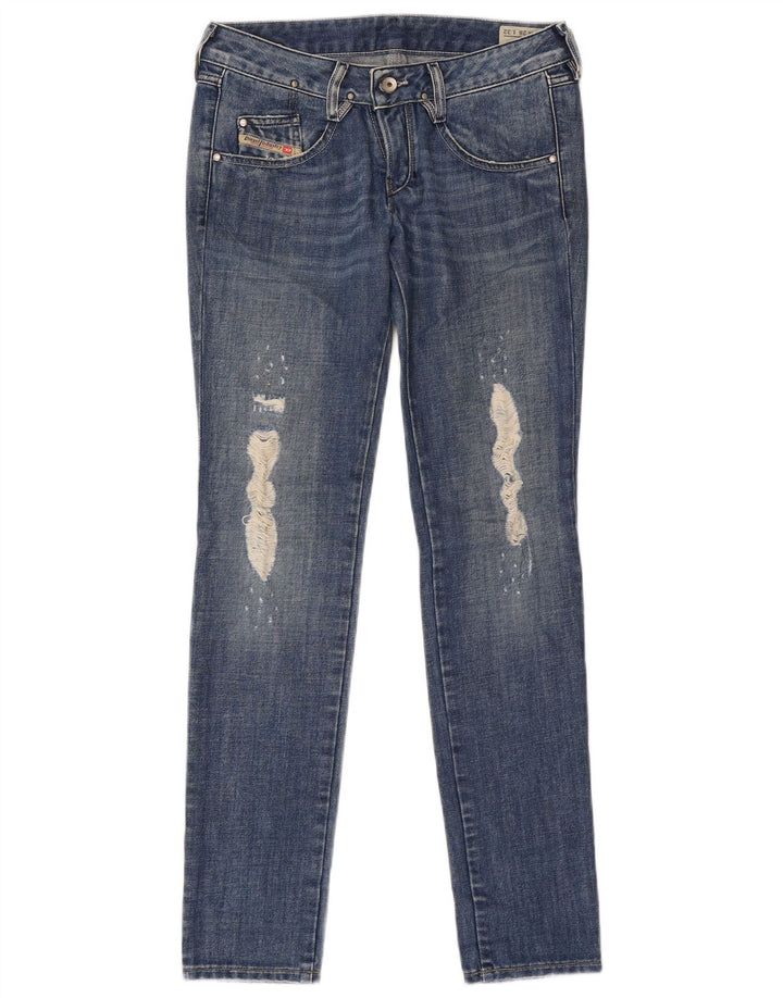 Jeans slim pentru femei Diesel Distressed W28 L32 Bumbac albastru