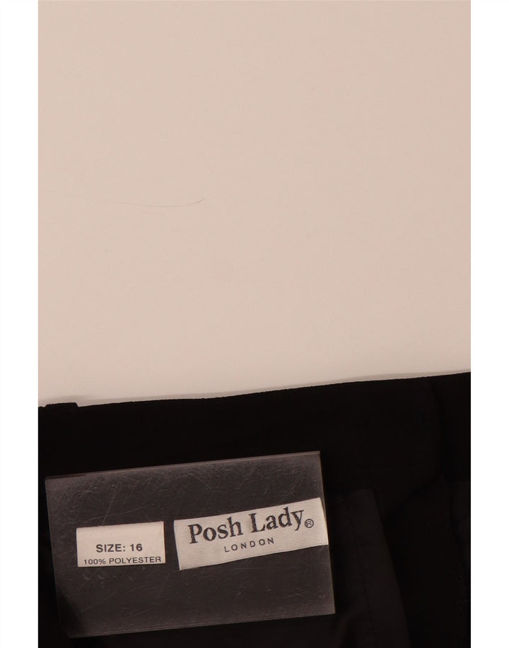 Fusta plisată pentru femei VINTAGE UK 16 Large W32 Poliester negru