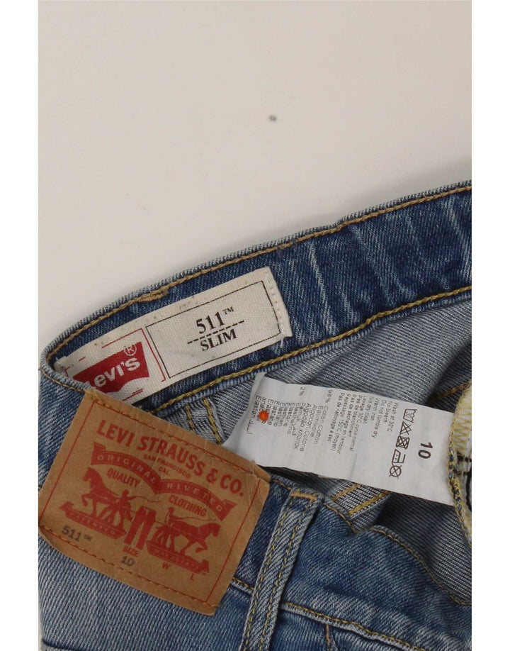Pantaloni scurți Levi's Boys 511 Slim Denim 9-10 ani W24 Bumbac albastru