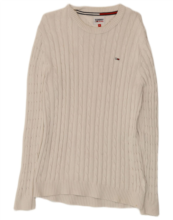 Pulover Tommy Hilfiger pentru bărbați, cu gât crew, bumbac alb mediu