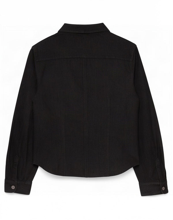 Cămașă din piele vintage pentru femei IT 50 XL neagră