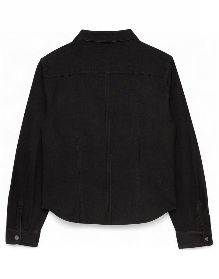 Cămașă din piele vintage pentru femei IT 50 XL neagră
