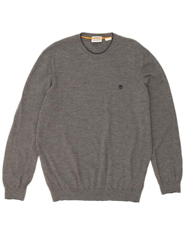 Pulover pentru bărbați TIMBERLAND cu gât crew, 2XL, lână merinos gri