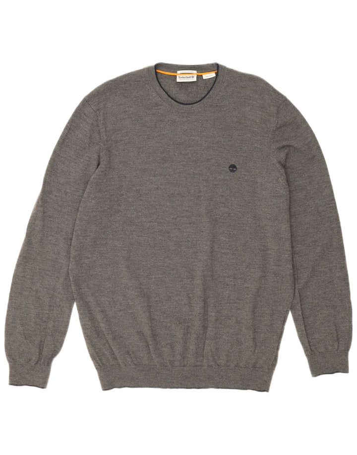 Pulover pentru bărbați TIMBERLAND cu gât crew, 2XL, lână merinos gri
