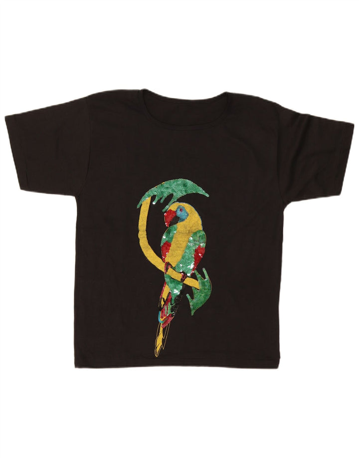 Tricou cu grafic vintage pentru femei Top UK 14 Medium Black