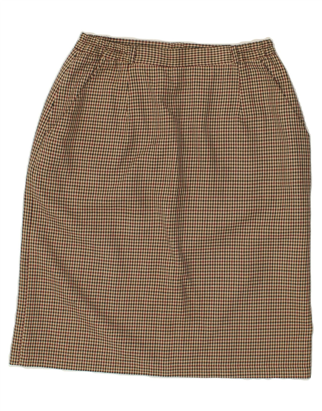 ST. BERNARD Womens Straight Skirt UK 16 Large W32  Brown Check Vintage St. Bernard and Second-Hand St. Bernard from Messina Hembry 