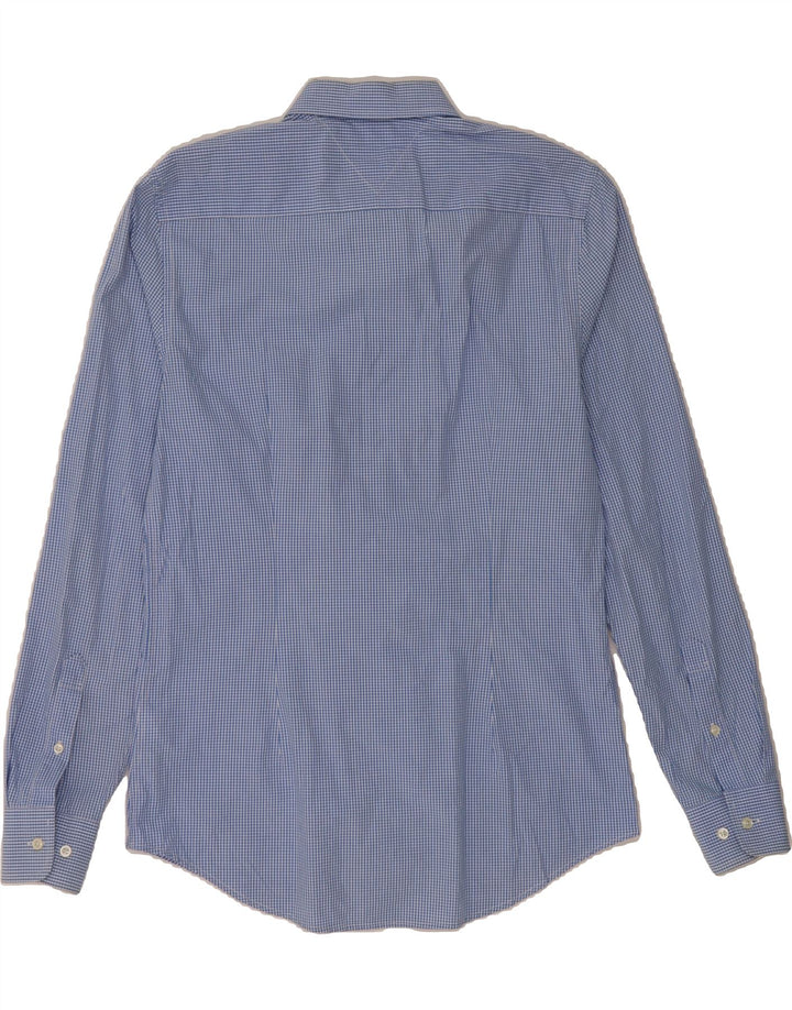 TOMMY HILFIGER Mens Slim Fit Shirt Medium Blue Gingham Cotton Vintage Tommy Hilfiger and Second-Hand Tommy Hilfiger from Messina Hembry 